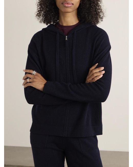 Allude Blue Wool And Cashmere-Blend Hoodie
