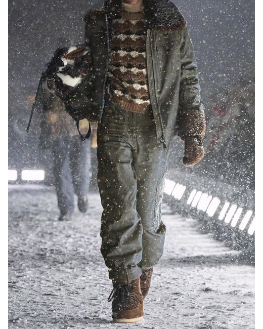 Moncler Gray Wool-Gabardine Tapered Ski Pants