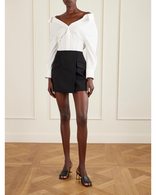 Givenchy Black Grain De Poudre Wool Mini Skirt