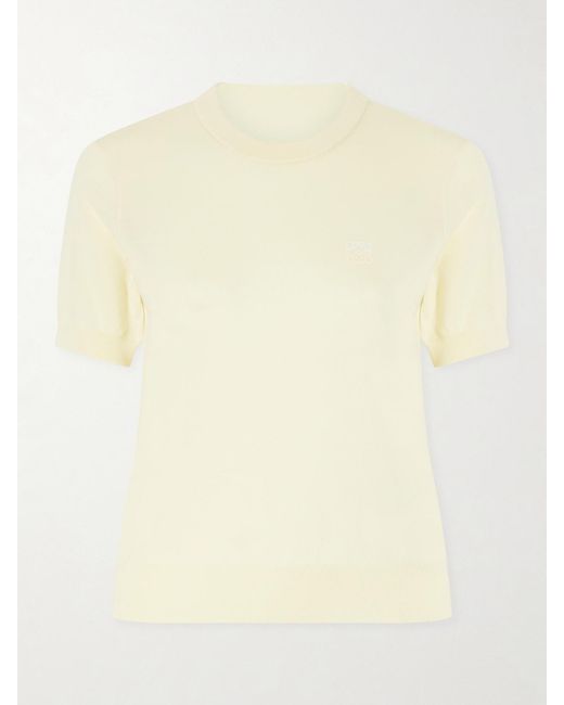 Loewe Natural Anagram-Embroidered Wool-Blend Sweater