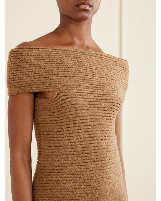 Magda Butrym Natural Knitted Jersey Midi Dress