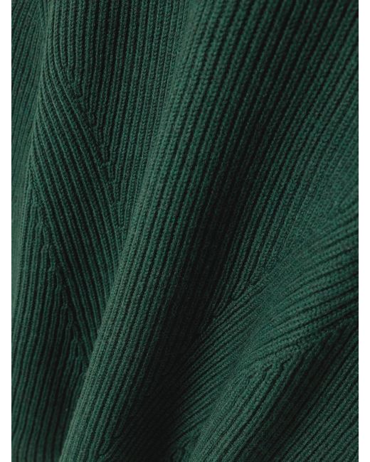Zimmermann Green Ribbed Wool Midi Skirt