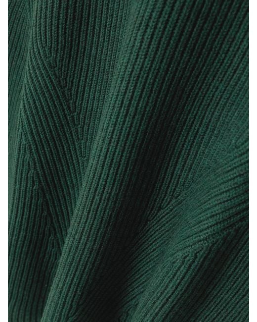 Zimmermann Green Ribbed Wool Midi Skirt