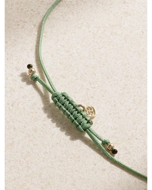 Sydney Evan Natural Evil Eye 14-Karat, Cord And Enamel Bracelet