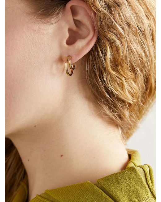 Jennifer Meyer Metallic Mini Double 18-Karat Hoop Earrings