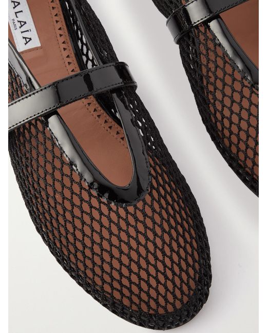 Alaia 25 Mary Jane Mesh Ballet Flats Black Calfskin 293248 main image 1