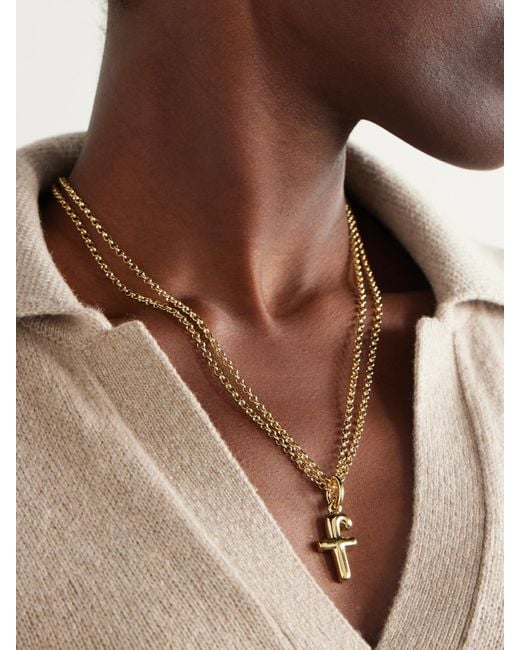 Roxanne Assoulin Natural The Puffy Initial Goldfarbene Kette