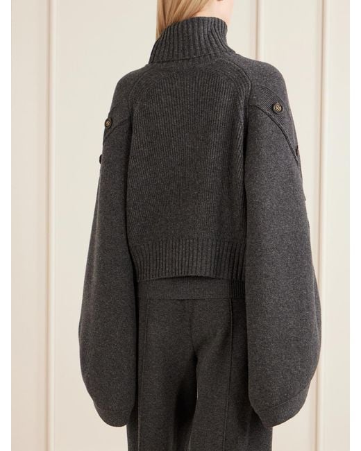 Zimmermann Black Valiant Merino Wool Turtleneck Sweater