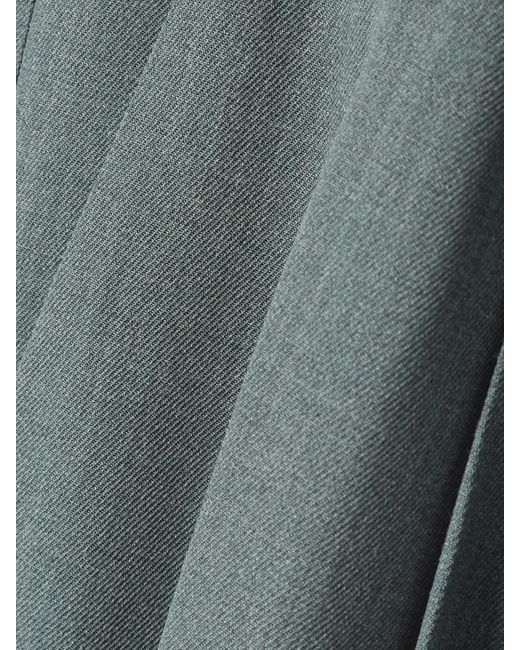 The Row Gray Everhart Pleated Wool-Blend Straight-Leg Pants