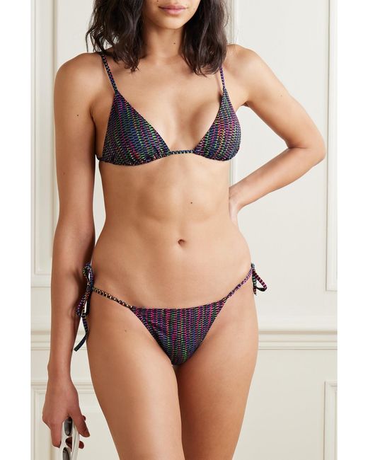 Eres Pink Reflet Printed Bikini Briefs