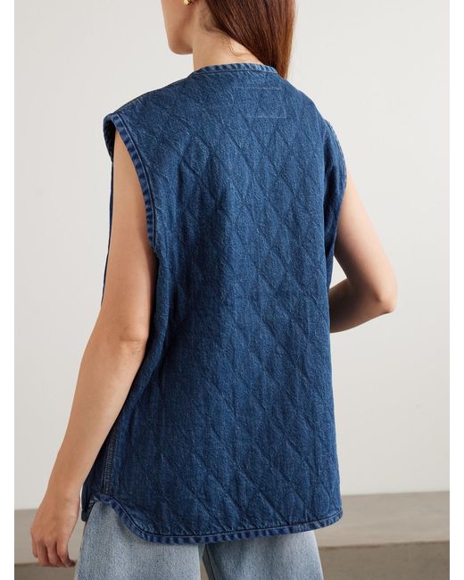 Blazé Milano Blue Suffolk Padded Quilted Denim Vest