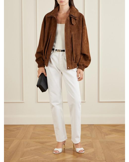 Magda Butrym Brown Suede Biker Jacket