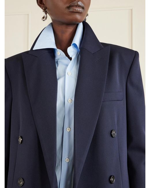 Stella McCartney Blue Double-Breasted Wool-Twill Blazer