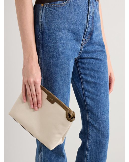 Sac Porté Épaule En Toile À Finitions En Cuir Texturé Lina Medium Khaite en coloris Natural