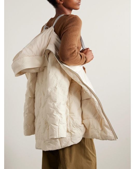 Canada Goose Natural Alessia Daunenmantel Aus Gestepptem Ripstop Aus Einer Baumwollmischung Mit Kapuze