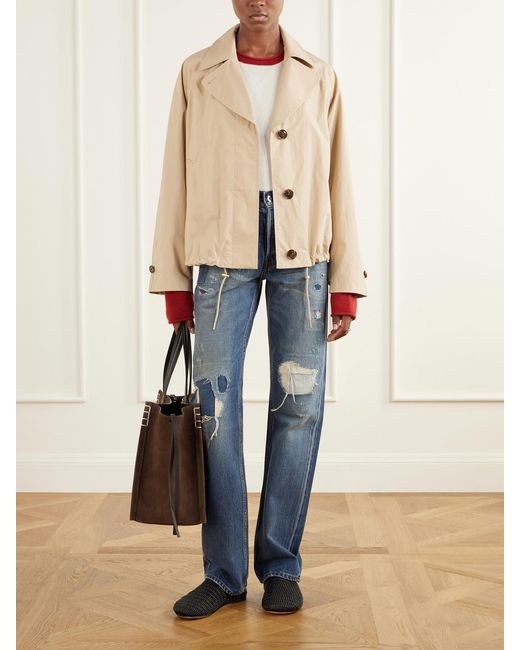 J.W. Anderson Blue Distressed Mid-Rise Straight-Leg Jeans