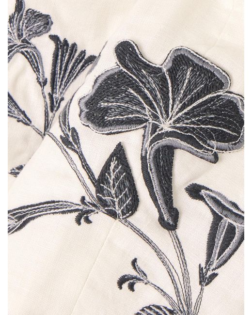 Haut Raccourci En Lin À Appliqués Et À Broderies Cacao Guayacan Agua Bendita en coloris Natural