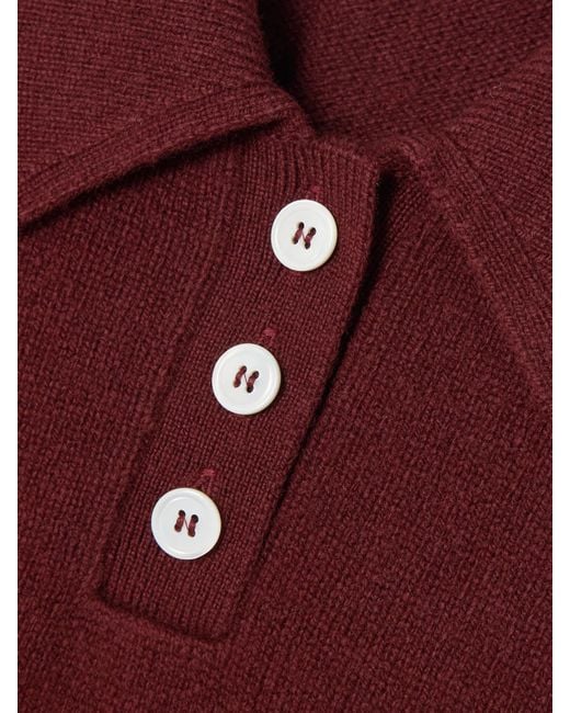 &Daughter Red Edith Wool Polo Sweater