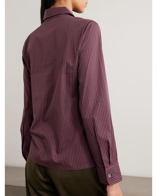 Chemise En Serge De Coton Mélangé À Fines Rayures Yoshi Leset en coloris Purple