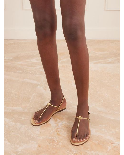 Amanu Natural The Naivasha Embellished Leather Sandals