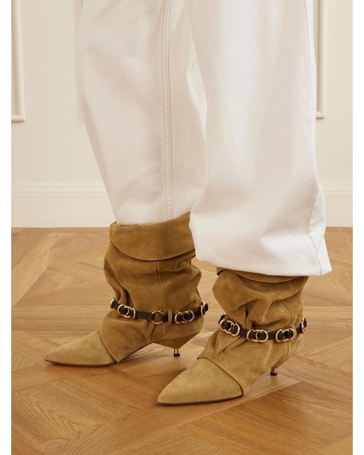 Isabel Marant Natural Edrik Suede Ankle Boots