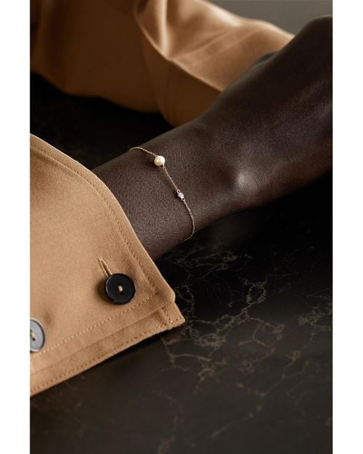 Mateo Natural 14-Karat, Pearl And Diamond Bracelet