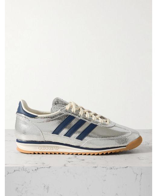 Adidas Originals Blue Sl 72 Og Sneakers Aus Metallic-Craquelé-Leder