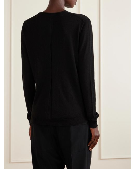 Rick Owens Black Wool Sweater
