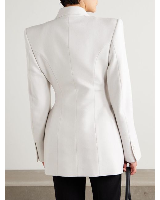 Balenciaga Natural Hourglass Double-Breasted Cashmere Blazer