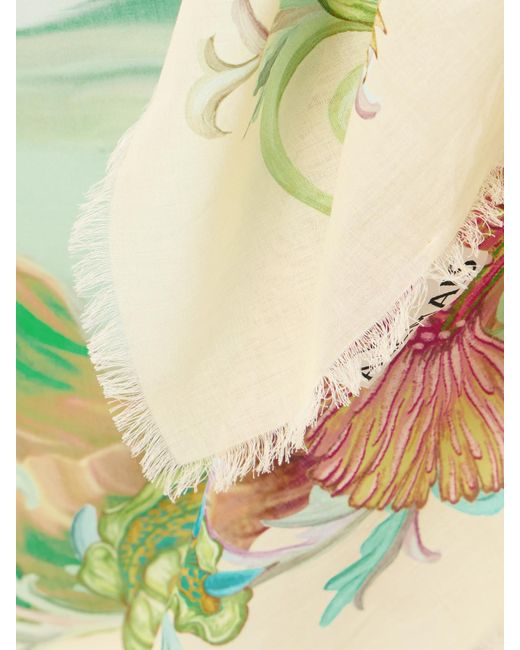 ALÉMAIS Blue Emerald Cove Frayed Organic Cotton-Voile Pareo