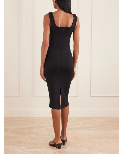 The Park Black Sheryl Stretch-Jersey Midi Skirt