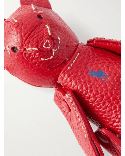 Polo Ralph Lauren Bear Textured-Leather And-Tone Bag Charm