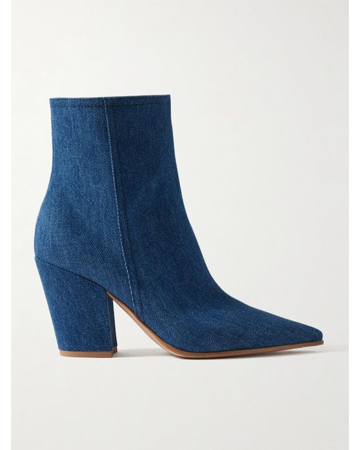 Gianvito Rossi Blue Keinna 65 Denim Ankle Boots