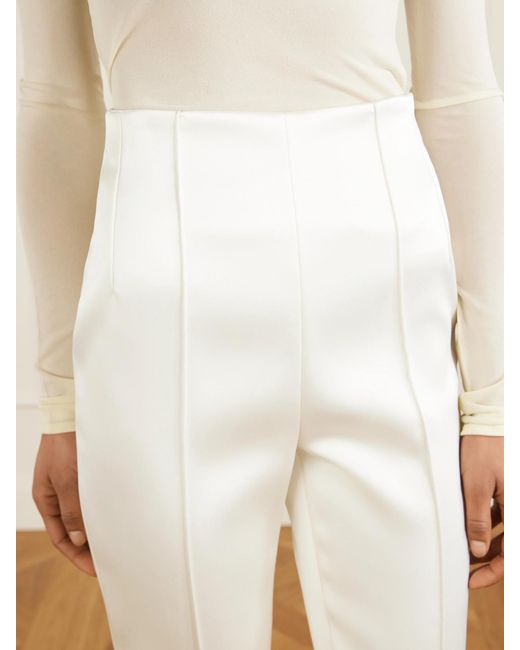 Wardrobe NYC White Recycled-Satin Crepe Tapered Pants