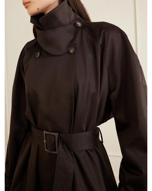 Nour Hammour Black Marchand Cotton-Blend Trench Coat