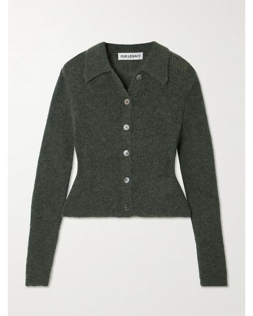 Our Legacy Green Mazzy Brushed Alpaca-Blend Cardigan