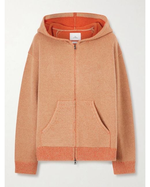 The Elder Statesman Orange Canyon Cashmere Zip-Up Hoodie