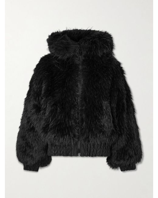 Goldbergh Black Indira Wendbare, Wattierte Skijacke Aus Plüsch- Und Recyceltem Material Mit Kapuze