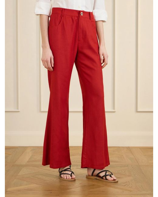 Alix Of Bohemia Bunny Russet Silk Flared Jeans
