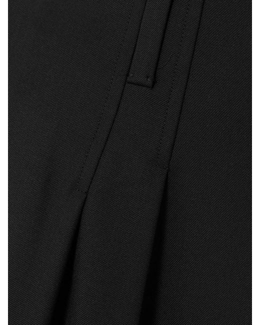 Victoria Beckham Black Cinch Pleated Twill Wide-Leg Pants