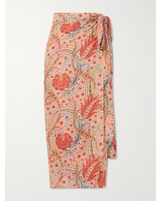 Etro White Pareo Aus Voile Aus Einer Baumwoll-Seidenmischung Mit Paisley-Print