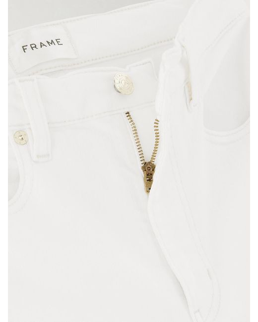 FRAME White The Pencil Cropped High-Rise Slim-Leg Jeans