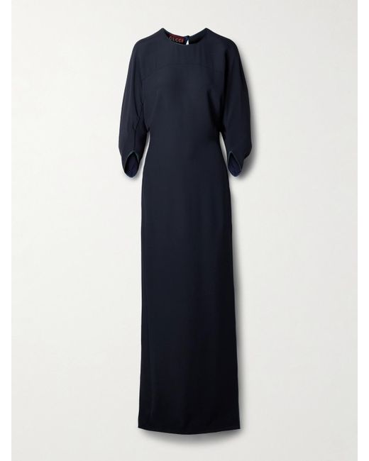 Robe Du Soir En Cady À Finitions En Satin De Soie Gucci en coloris Blue