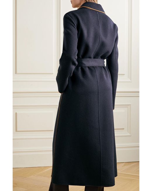 Loro Piana Blue Reversible Belted Cashmere Coat