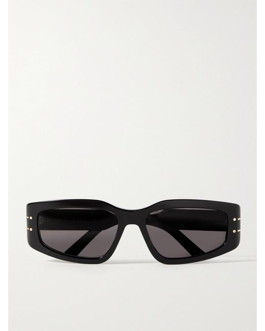 Dior Black Diorsignature S9U Rectangular-Frame Acetate And-Tone Sunglasses