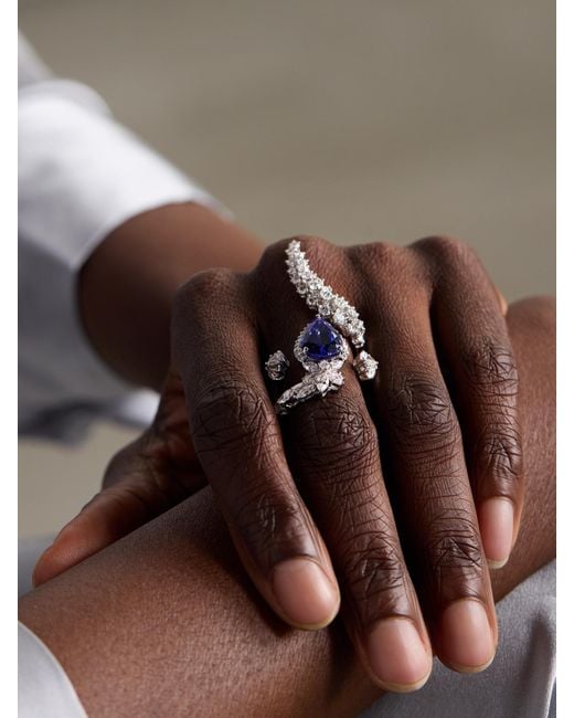 YEPREM Natural 18-Karat Tanzanite And Diamond Ring