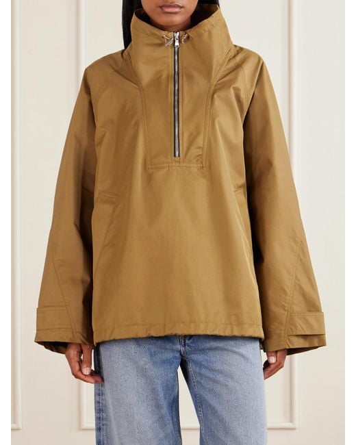 Agolde Natural Coulson Half-Zip Cotton-Blend Shell Jacket