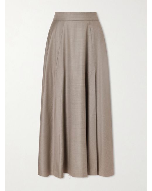 Sa Su Phi Brown Lauren Wool Midi Skirt