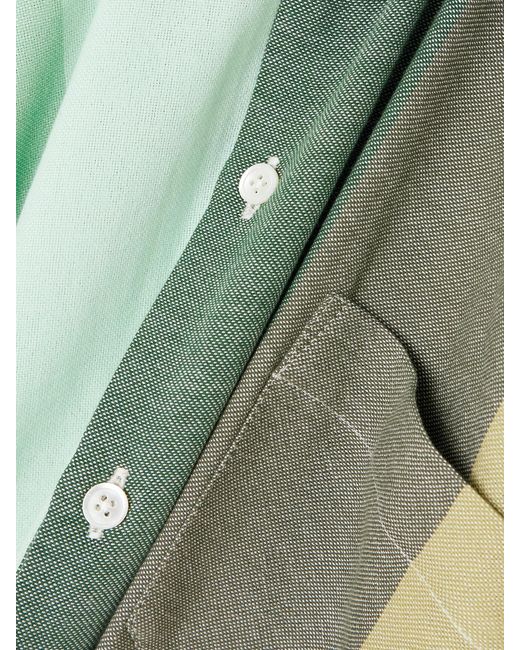 Marrakshi Life Green Oversized Striped Cotton Shirt