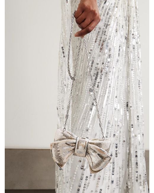 Judith Leiber Natural Bow Just For You Crystal-Embellished-Tone Clutch